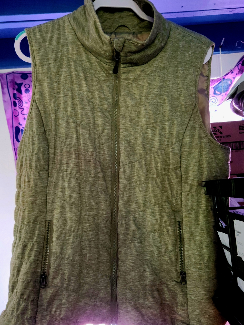 bagatelle Olive Green Quilted Sleeveless Vest